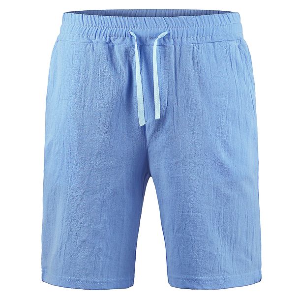 2025 New Men's Cotton Shorts Male Summer Breathable Solid Color Linen Pants Streetwear S-3XL_viptrois.com