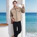 Men's Suede Jacket - Zippered Pocket Lapel Coat | Casual Spring/Fall Outerwear_viptrois.com