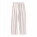 Men's Clothing Cut Ice Silk Curved Trousers For Men, Loose Fit, Versatile Casual Pants, Comfortable And Breathable Solid Color Long Pants For Couples._viptrois.com