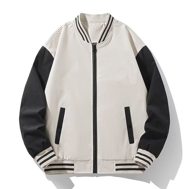 Men's Clothing New Autumn Men's Casual Baseball Uniform Versatile Fashion Jacket Couple Baseball Collar Campus Contrast Color Breathable Jacket_viptrois.com
