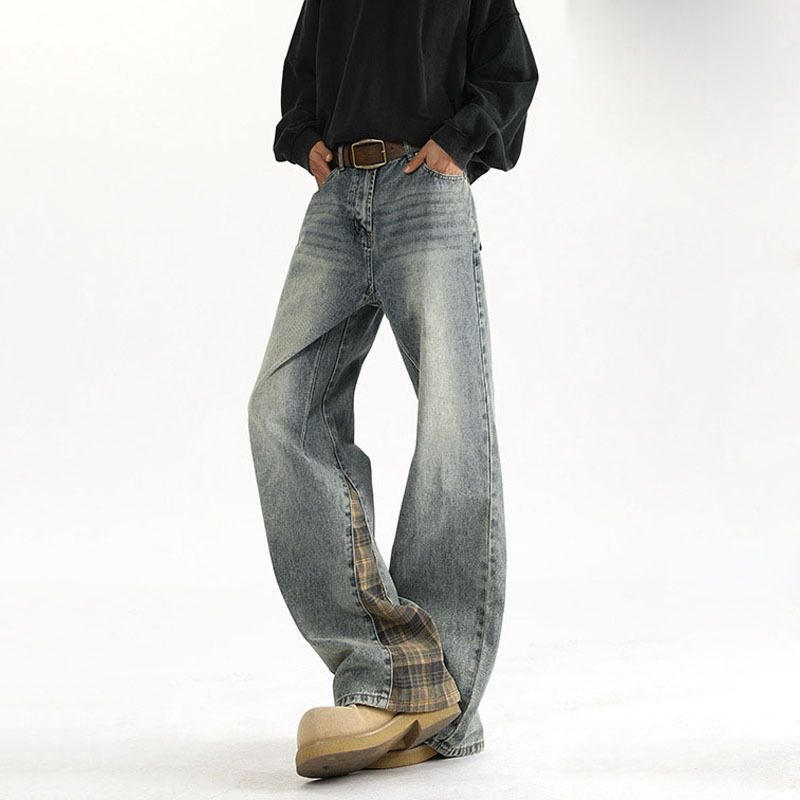 Men's High Street Handsome Loose Casual Versatile Wide Leg Straight Pants_viptrois.com