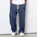 European American Cross-Border Quick-Dry Men's Spring And Autumn Trendy Loose Draped Straight-Leg Sweatpants Wide-Leg_viptrois.com