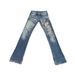American High Street Retro Blue Printed Flared Jeans For Men, Slimming And Leg-lengthening, Trendy Brand Ins Pants_viptrois.com