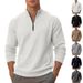 Men's Jacquard Checker Half-Zip Henley Sweatshirt – Oversized Streetwear Pullover With Tactical Pockets (95% Polyester + 5% Spandex, S-XXXL)_viptrois.com
