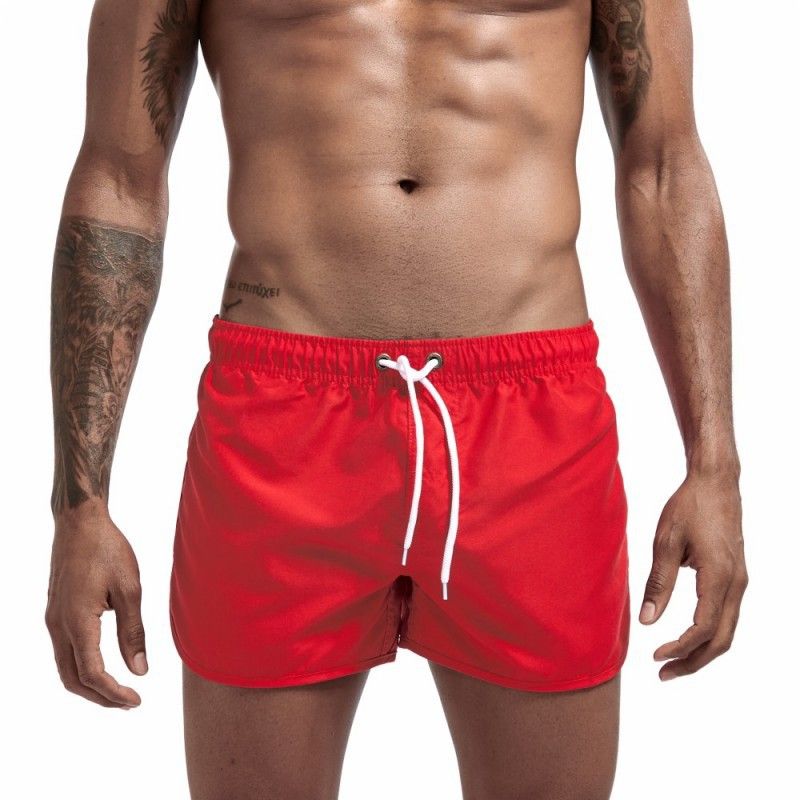 "Waterproof Men's Beach Shorts - Quick-Dry Anti-Odor Swim Trunks With Drawstring (White/Black/Army Green/Mint) - S-3XL"_viptrois.com