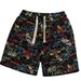 Summer High Street Style Graffiti Print Shorts Casual Straight Leg Five Point Pants For Men And Women Trendy All Over Print Beach Fashion_viptrois.com