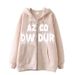 Men's Clothing Trendy And Simple Design With Blurred Letter Print Zipper Sweater Casual Loose Sweater Cardigan Jacket_viptrois.com