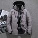 Men's Winter Hooded Down Jacket - White Duck Feather Filled, Windproof & Warm Coat For Outdoor Activities_viptrois.com
