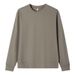 Solid Color Crew Neck Sweater Men's Autumn And Winter Disan Cotton Fleece Printed Long Sleeve Sweater_viptrois.com