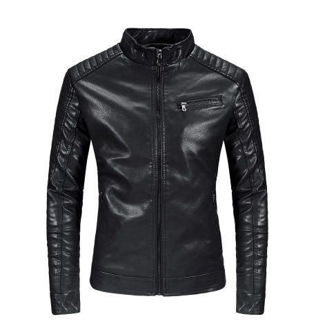 spring and autumn foreign trade men's leather jacket autumn and winter new handsome motorcycle jacket pu motorcycle leather jacket_viptrois.com