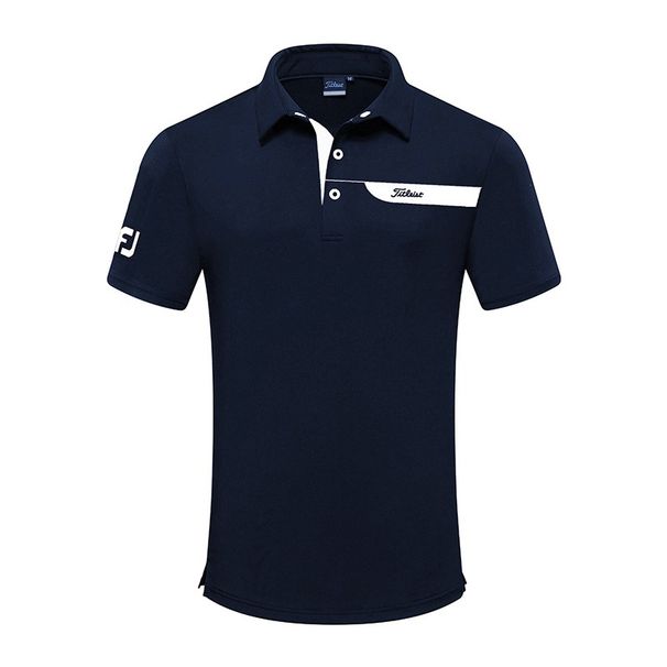 Men's Clothing Golf Clothing Men's Short Sleeved Sports Sweat Absorbing T Shirt Elastic Quick Drying Jersey Summer Lapel Golf Clothes_viptrois.com