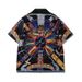 Men's clothing high street floral shirt suit style full print positioning shirt casual cardigan shorts matching men_viptrois.com