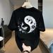 Men's Clothing Summer Handsome Trendy Brand All Match Printing Loose Casual Heavy Short Sleeved T Shirt Men And Women All Match Half Sleeved Top_viptrois.com