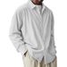 Men's Corduroy Long-Sleeve Shirt - European Fit Casual Button-Up (Sky Blue/Navy/White/Black/Grey, S-4XL)_viptrois.com