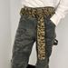 Retro Leopard Print Velvet Belt - Chunky Statement Waistband With Grommet Details For Bold Looks_viptrois.com