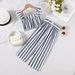 Hot Sale In Europe And America, Girls' New Summer Striped Flying Sleeve Ruffled Top + Striped Trousers With Belt Three Piece Set_viptrois.com