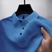 Men's Clothing High End Mesh Ice Silk Short Sleeved T Shirt Collar Summer Solid Color New Slip Material Polo_viptrois.com