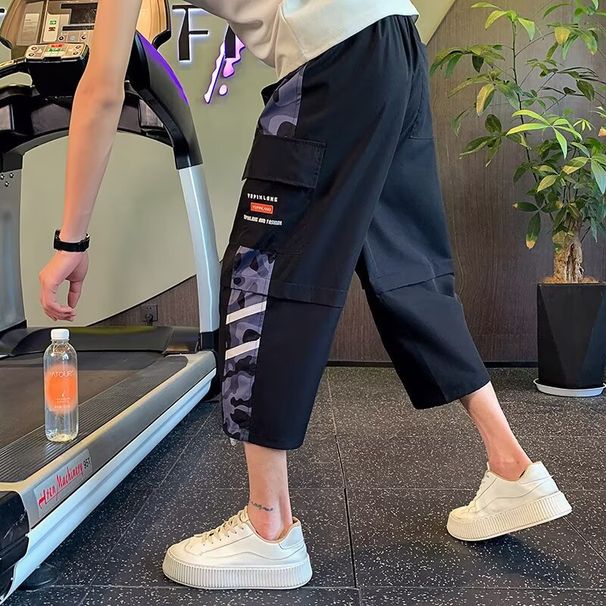 Men's Summer Thin Quick-dry Loose Large Size Straight-leg 7/8 Length Over-the-knee Sports Casual Workwear Shorts_viptrois.com