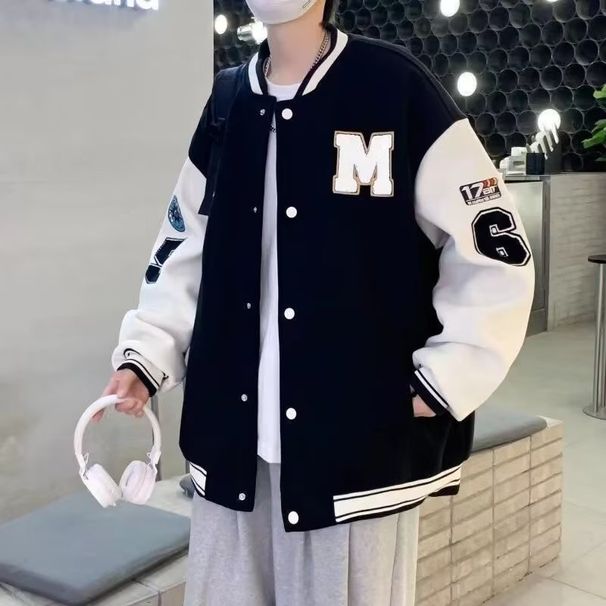 Autumn Trendy Brand Jacket Jacket Men's Loose And Versatile Baseball Uniform Casual Cardigan Jacket Men_viptrois.com