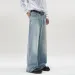 Jeans Men Wide Leg Long Pants Denim Pants Loose Casual Regular Straight Pants ONE Line Splice Button Bag Autumn Winter 2025_viptrois.com