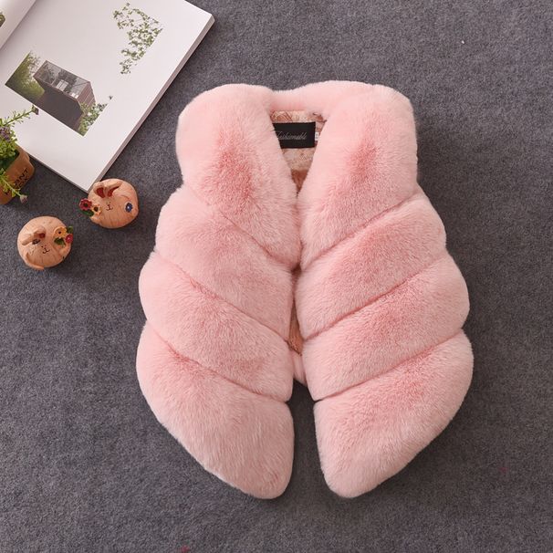 Kid's Clothing Autumn And Winter New Children's Spliced Fur Vest For Boys And Girls Thickened Fur Vest Baby Fur Coat_viptrois.com