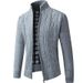 Men’s Fleece-Lined Knit Cardigan – Warm Winter Sweater For Casual & Work (Blue/Light Gray/Dark Gray/Burgundy/Espresso, M-XXXL)_viptrois.com