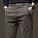 Men's Clothing Autumn Medium Thick Casual Pants Business Slim Straight Leg Elastic Trousers_viptrois.com