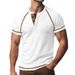 Men's New Waffle Henley T-Shirt Solid Color Vintage Insert Short Sleeve Top_viptrois.com