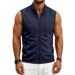 Men's Clothing Men's Zipper Stand Collar Sleeveless Workwear Outdoor Horse Style Top Solid Color Summer Style_viptrois.com