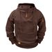 Men's Clothing Zip-Up Hooded Sweatshirt - Fleece Lined, Multi-Pocket, Casual Pullover (Light Gray, Dark Brown, Burgundy, Army Green, White, Navy)_viptrois.com