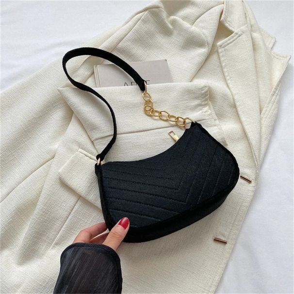 New Brand Women Retro Underarm Felt Solid Color Shoulder Casual Purse Dumpg Simple Fashion Crossbody Bag_viptrois.com