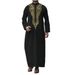 New Muslim Long Sleeve Embroidered Stand Collar Saudi Arabian Ethnic Style Men's Casual Robe_viptrois.com