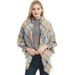 Unisex Shawl small checkered square scarf Women's bib blanket shawl_viptrois.com