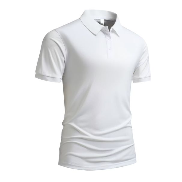 Summer Solid Color Short-sleeve Polo Shirt For Men, Trendy Brand, Large Size, Business Casual Basic Style, Versatile_viptrois.com