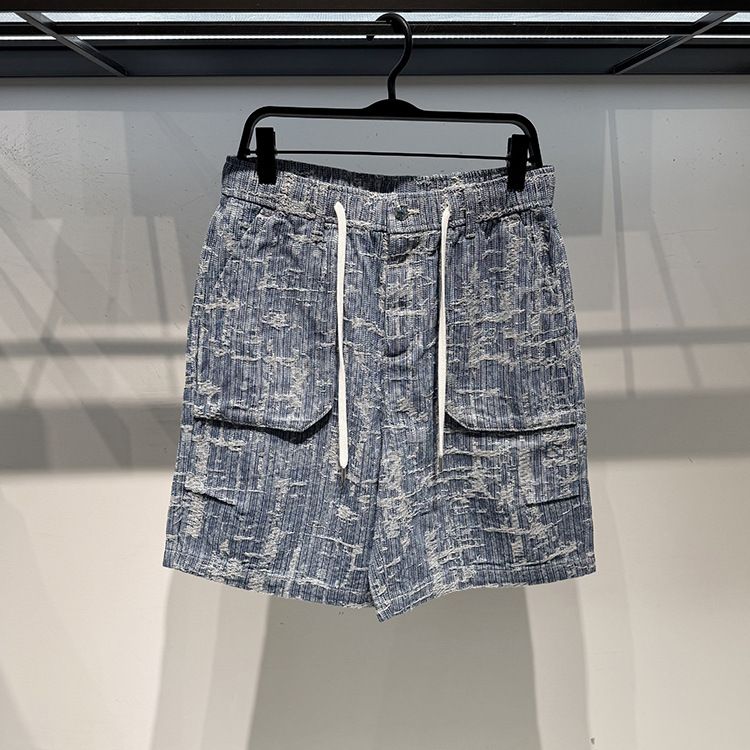 Men's Clothing Denim Shorts Trendy Workwear Straight Casual Basketball Sports Running Beach 5 Point Pants_viptrois.com