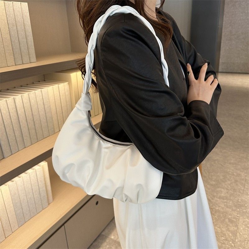 Mini Bag Cloud Pleated One Shoulder Underarm Bag Texture Popular Small Bag Female New Celebrity Handbag_viptrois.com