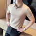 Summer Mercerized Pearl Cotton Lapel Collar Short-sleeved Polo Shirt Men's Business Light Luxury Solid Color Casual Top V-neck T-shirt Tide_viptrois.com