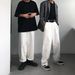 Men's Clothing Oversize High Waist Loose Ins Retro Lazy Casual Wide Leg Denim Mopping Trousers For Men And Women_viptrois.com