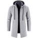 Men's Stylish Fleece-Lined Knit Cardigan - Cozy Winter Hooded Sweater With Sherpa Collar, Loose Fit Long Sleeve Pullover For Casual_viptrois.com