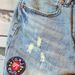 Men's Clothing Summer Denim Shorts Casual Pants Ins Trend Personality Ripped Old Embroidery Label Mid Length Pants_viptrois.com