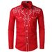 Men's Clothing Embroidered Shirt Shirt Western Cowboy Casual Shirt_viptrois.com