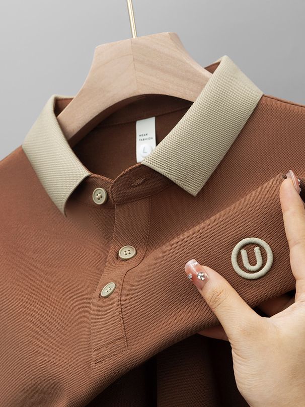 Men's Clothing Men's Short Sleeved POLO Shirt Summer Light Luxury Business Casual Top Embroidered Lapel Middle Aged And Young Men's T Shirt_viptrois.com