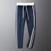 Men's Clothing Autumn Men's Blue Casual Sports Suit Men's Two Piece Suit Fashion Trend Side Stripes Couple Wear_viptrois.com