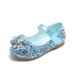 Children's Shoes 2023 Spring and Autumn New Arrival Sequined Bow Crystal Shoes Korean Style Flat Princess Casual Girl's Leather Shoes_viptrois.com