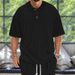 Men's Clothing Men's Casual Loose Short Sleeved Lapel Jacquard Knitted Tops Large Size Polo Shirt Trend_viptrois.com