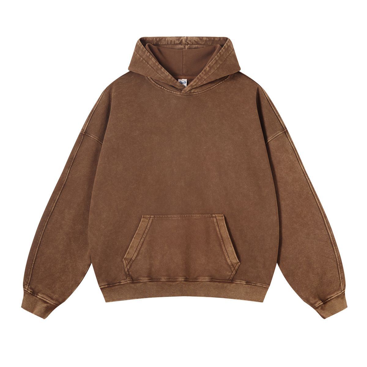 420GSM Loopwheel Cotton Hoodie – Vintage Washed Pullover With Wax-Dyed Texture (Retro Streetwear, Unisex Oversized Fit)_viptrois.com