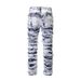 Men's Clothing High Street Retro Destruction Scratched Horizontal Washing Old Fashion Brand Beggar Hiphop Slim Stretch Denim Trousers_viptrois.com
