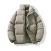 Men's Winter Thickened Puffer Jacket - Loose Fit Unisex Zip-Up Coat, Polyester-Filled Warm Parka For Teens & Young Adults (Multiple Colors)_viptrois.com