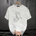 Handsome And Trendy Pure Cotton Short Sleeved T-shirt For Men's American High Street Personality, Versatile Loose Round_viptrois.com