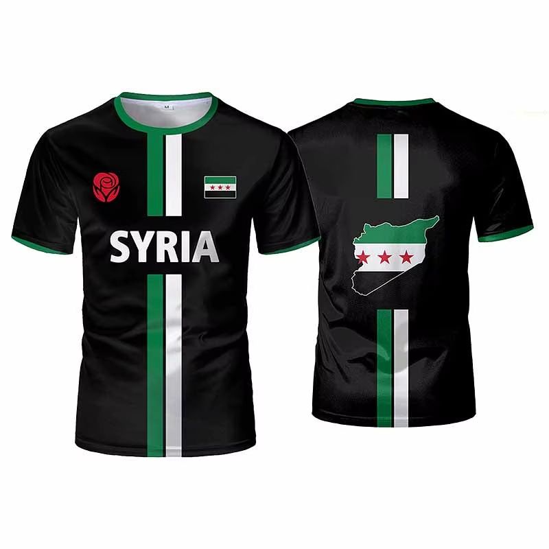 New Syria Football 3D Print T-shirt Syrian Flag Jersey Men/Women Oversized Casual Short Sleeve T Shirt Unisex Tops Tees_viptrois.com